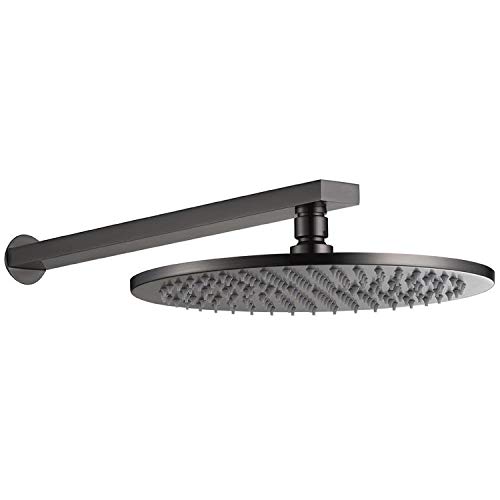 StoneArt Regendusche Duschkopf Brausekopf Bad Regendusche Set aus Edelstahl 304 mit Wandhalterung Regendusche 820049 graphit, 25x25cm, rund von STONEART