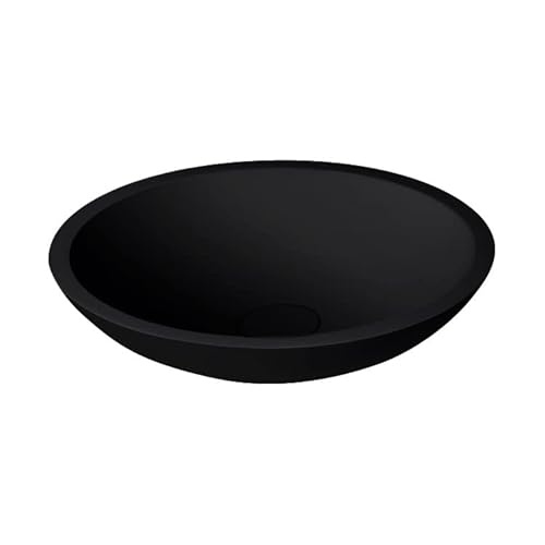StoneArt Waschbecken Mineralguss Aufsatzwaschbecken Waschtisch Handwaschbecken Waschschale für Bad und GÄSTE WC LC116 38x38cm schwarz matt von STONEART