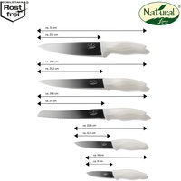 Natural Line® Edelstahl-Messer-Set, 5-tlg., mit klappbarem Magnet-Messerblock, mit Griffen mit Stroh von STONELINE®