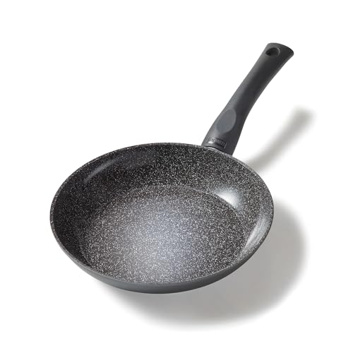 STONELINE Ceramic Bratpfanne 20 cm, induktionsgeeignet, PFAS-freie Keramik Antihaftbeschichtung mit echten Steinpartikeln, schwarz von STONELINE