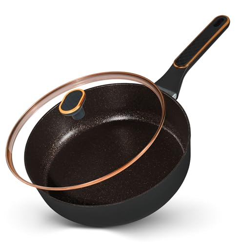 STONELINE Schmorpfanne 28 cm Antihaft Pfanne hoher Rand, Tiefe Pfanne mit Deckel Induktionspfanne Beschichtet mit echten Steinpartikeln, alle Herdarten Backofen, ohne Fett und Öl braten, Roségold STONELINE Schmorpfanne 28 cm Antihaft Pfanne hoher Rand, Tiefe Pfanne mit Deckel Induktionspfanne Beschichtet mit echten Steinpartikeln, alle Herdarten Backofen, ohne Fett und Öl braten, Roségold von STONELINE
