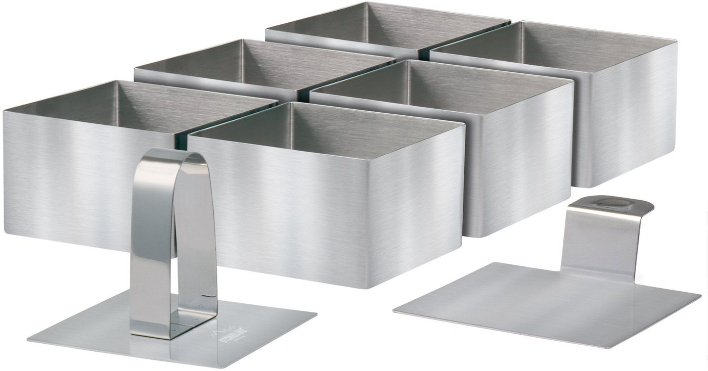 STONELINE Speisering, Edelstahl, (Set, 8 tlg), eckig von STONELINE