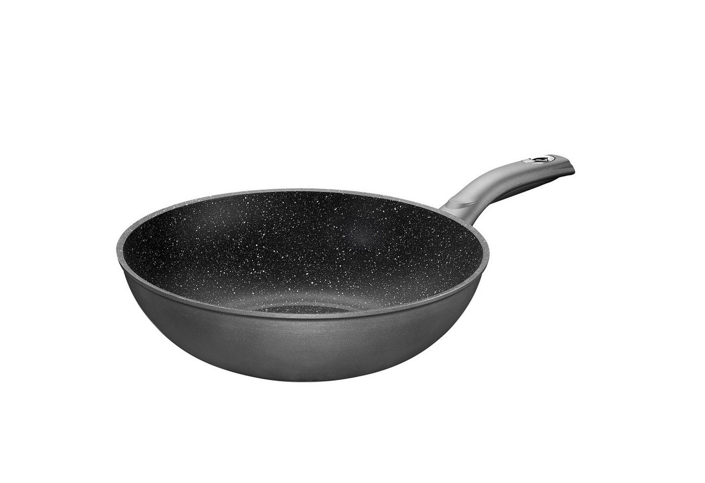 STONELINE Wok, Aluminium (1-tlg), mit echten Steinpartikeln, induktionsgeeignet, Made in Germany von STONELINE