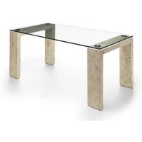 Millerighe – Fester Tisch (180 x 90 – transparent) aus beigem gehärtetem Glas von STONES