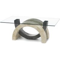 Olimpia – Couchtisch (120 x 70 – transparent) aus grauem gehärtetem Glas von STONES