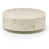 Stones - Runde 1 – Couchtisch (85 x 85 x 28h) aus beigem Fossilstein von STONES