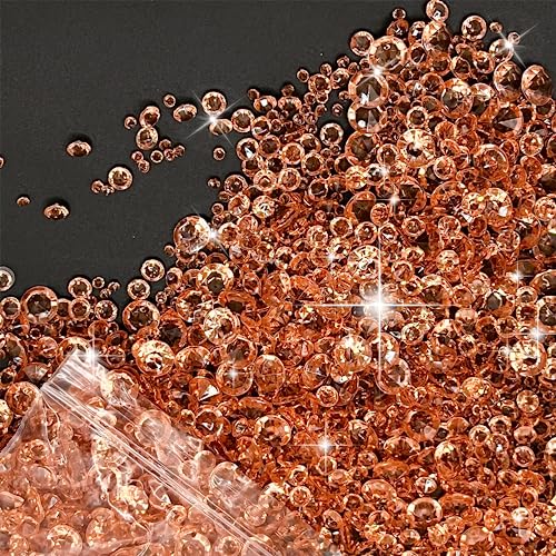 4500 Stück Acryl Kristalle dekosteine 3 Größen Orange Kristall Steine farbigen Diamant Kristall geeignet für Hochzeit Geburtstag Weihnachten Familie Party Dekoration (Orange) von STOOKI