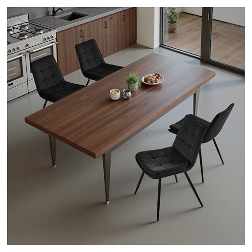 STOOLINK Stühle Esszimmer 4er Set, Esszimmerstühle aus Samtstoff, Gepolsterter Küchenstuhl mit Rückenlehne, Armloser Essstühle mit Ziersteppung, für Esszimmer, Wohnzimmerstühle - Schwarz von STOOLINK