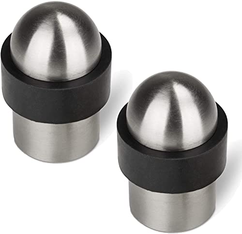 STOPPLA 2 x Bodentürstopper echt Edelstahl gebürstet Ø 35 mm Höhe 51 mm - massiverer Türstopper für Bodenmontage von SOTECH