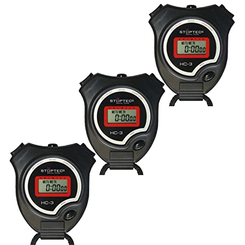 Stoptec Stoppuhr HC-3 | Digitale Stoppuhr | Hobby | Sport | Freizeit | spritzwasserfest | für Kinder geeignet | 3er Packung Stoptec Stoppuhr HC-3 | Digitale Stoppuhr | Hobby | Sport | Freizeit | spritzwasserfest | für Kinder geeignet | 3er Packung von STOPTEC DIGITAL TIMING