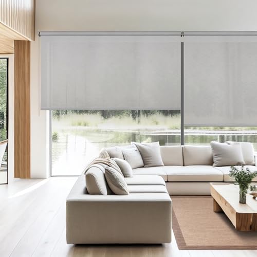 STOR PLANET Screen Pro Solar, durchscheinende Rollos, wärmeisolierend, große Wohnzimmer, Küchenrollos, bis 240 cm Breite | Grau, 240 x 180 cm von STOR PLANET