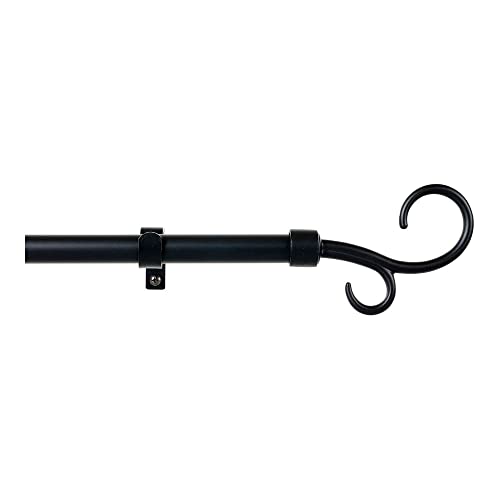 STOR PLANET Vorhangstange ausziehbar von 110 bis 200 cm, Schwarz, Messing, Brushed Brass von STOR PLANET