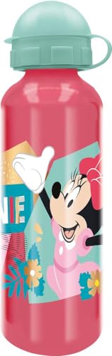 STOR Disney Minnie Mickey Mouse pinke Aluminiumflasche für Mädchen 530 ml mit Ausguss und Schutzverschluss von Stor