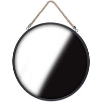 Industrial mirror with black metal frame and rope detail 33975421 33975421 33975421 33975421 33975421 von STORAGE SOLUTIONS