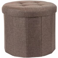 Storage Solutions - Hocker mit gesteppter Sitzfläche ottoman, ø 45 x 39 cm, grau - Storagesolutions von STORAGE SOLUTIONS