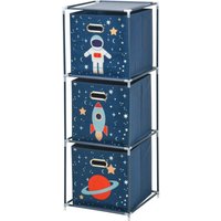 Storage Solutions - Spielzeugregal mit Behältern Weltraummission, 35 x 35 x 102 cm von STORAGE SOLUTIONS