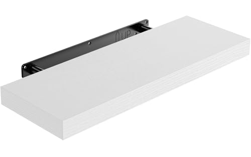 STOREMIC Wandregal, Regale Weiß Wand 40cm, 1er-Set Schweberegal Weiss, Moderne dekorative Regalbrettmit sauber Verarbeitet für Schlafzimmer, Küche, Büro, Wohnzimmer usw von STOREMIC