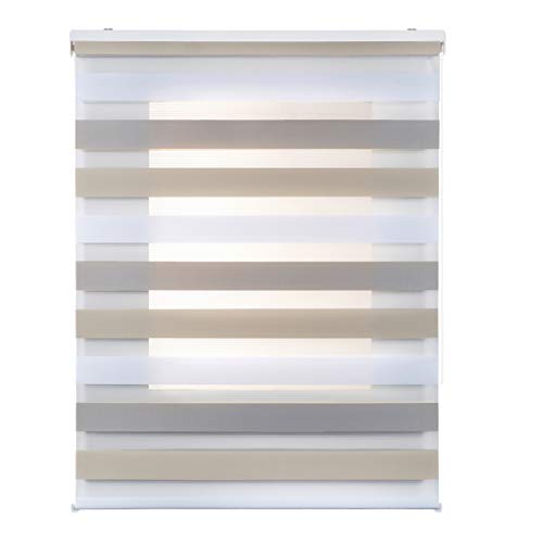 STORESDECO Doppelrollo mit Bohren 250H x 100B cm für Fenster & Türen - Zuverlässiger Lichtschutz & Sichtschutz - Kindersichere Rollos für Fenster mit Bohren & Einfacher Montage - Made in Europe von STORESDECO