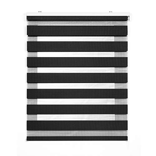 STORESDECO Doppelrollo, Duo Rollo für Fenster und Türen, Zebra Rollo Lichtdurchlässig und verdunkelnd | Grau, 120 cm x 180 cm von STORESDECO