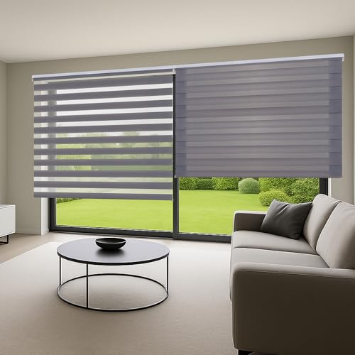 STORESDECO Doppelrollo mit Bohren 180H x 60B cm für Fenster & Türen - Zuverlässiger Lichtschutz & Sichtschutz - Kindersichere Rollos für Fenster mit Bohren & Einfacher Montage - Made in Europe von STORESDECO