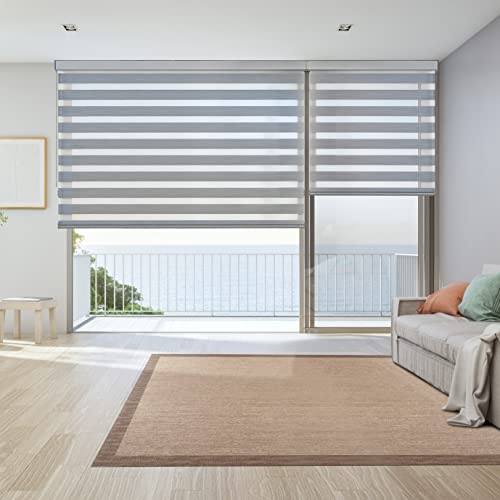 STORESDECO Premium Doppelrollo mit Bohren 250H x 180B cm für Fenster & Türen - Zuverlässiger Licht- & Sichtschutz - Kindersichere Rollos für Fenster mit Bohren & Einfacher Montage - Mit&Ohne Motor von STORESDECO