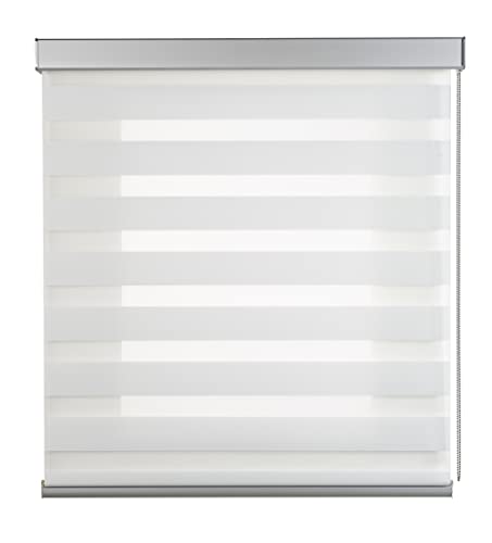 STORESDECO - Doppelrollo AluBox, Premium-Rollo Mit Hochwertigen Aluminiumoberflächen. High Design Rollo Mit Doppeltem Stoff für Fenster und Türen, Ideal für Küche, Wohnzimmer | Weiß, 100 cm x 250 cm von STORESDECO