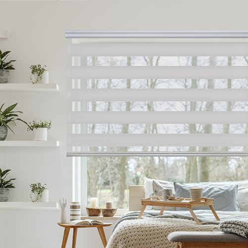 STORESDECO Premium Doppelrollo mit Bohren 250H x 120B cm für Fenster & Türen - Zuverlässiger Licht- & Sichtschutz - Kindersichere Rollos für Fenster mit Bohren & Einfacher Montage - Mit&Ohne Motor von STORESDECO