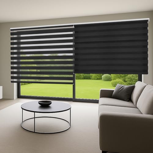 STORESDECO Doppelrollo mit Bohren 250H x 180B cm für Fenster & Türen - Zuverlässiger Lichtschutz & Sichtschutz - Kindersichere Rollos für Fenster mit Bohren & Einfacher Montage - Made in Europe von STORESDECO
