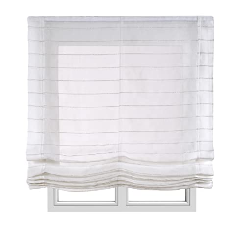 STORESDECO Raffrollo mit Stangen 175H x 120B - Waschbares Faltrollo zum Bohren inkl. Montagematerial - Lichtdurchlässige Roman Blinds mit Kindersicherung für Fenster & Türen - Gardinen Rollo Küche STORESDECO Raffrollo mit Stangen 175H x 120B - Waschbares Faltrollo zum Bohren inkl. Montagematerial - Lichtdurchlässige Roman Blinds mit Kindersicherung für Fenster & Türen - Gardinen Rollo Küche von STORESDECO