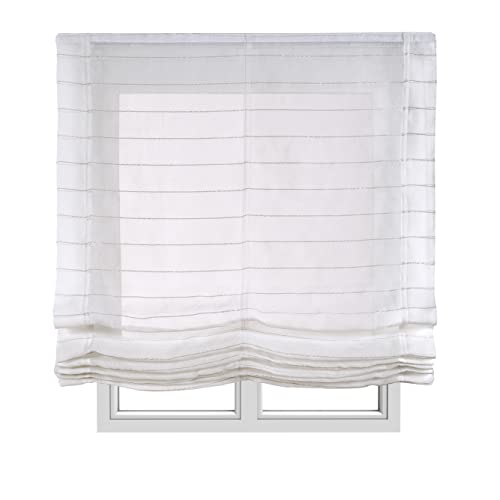 STORESDECO - Faltrollo Ohne Stangen, Lichtdurchlässiges Rollo Für Fenster, Stoffrollo Transparent | Dream Braune Streifen, 180 cm x 175 cm von STORESDECO