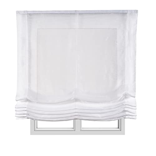 STORESDECO - Faltrollo Ohne Stangen, Lichtdurchlässiges Rollo Für Fenster, Stoffrollo Transparent | Dream Weiß, 120 cm x 175 cm von STORESDECO