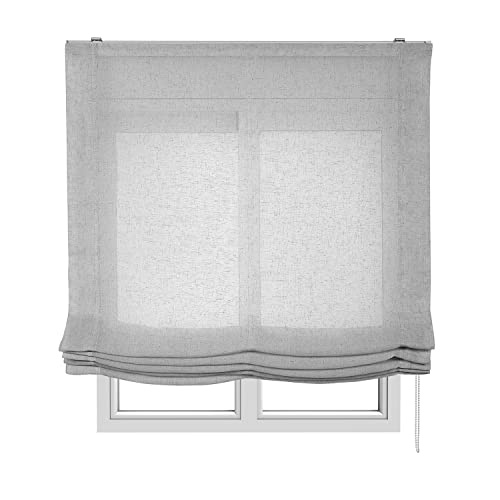 STORESDECO - Faltrollo Ohne Stangen, Lichtdurchlässiges Rollo Für Fenster Und Türen | Grau, 105 cm x 175 cm von STORESDECO