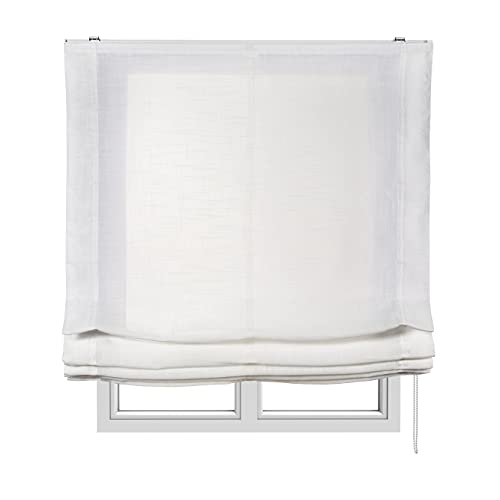 STORESDECO - Faltrollo Ohne Stangen, Lichtdurchlässiges Rollo Für Fenster Und Türen | Weiß, 105 cm x 250 cm von STORESDECO