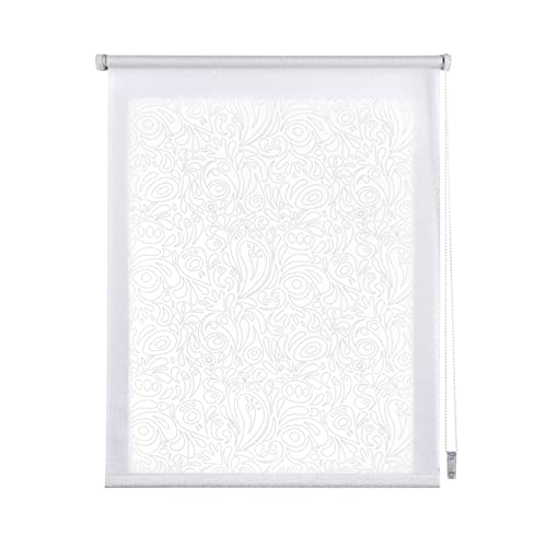 STORESDECO - Gemustertes Rollo, Lichtdurchlässiges Gemustertes Rollo | Weiß Kaschmir, 150 cm x 180 cm von STORESDECO