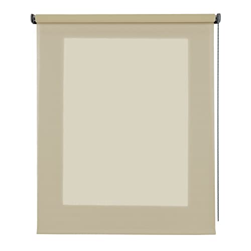 STORESDECO Lichtrollo Plus, Premium-Rollo mit Metallic-Finish. Modernes, dekoratives Rollo in Textiloptik für Fenster und Türen bis 200 cm! | Deco Beige, 100 cm x 180 cm von STORESDECO