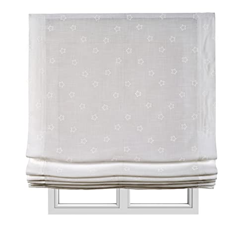 STORESDECO Raffrollo mit Stangen 175H x 90B - Waschbares Faltrollo zum Bohren inkl. Montagematerial - Lichtdurchlässige Roman Blinds mit Kindersicherung für Fenster & Türen - Gardinen Rollo Küche von STORESDECO