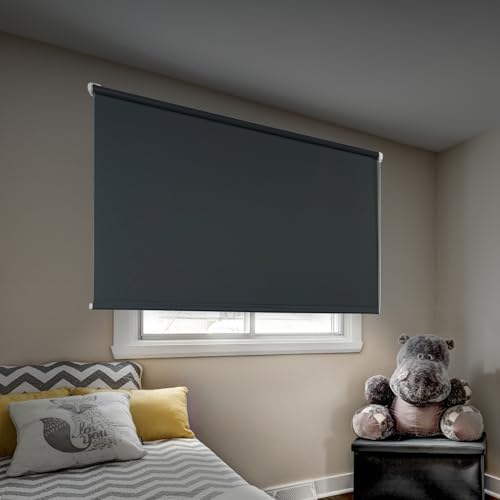 STORESDECO - Verdunkelungsrollo Klemmfix ohne Bohren, Klemmrollo Blackout, Rollo Blickdicht einfache Montage, Ideal für Flügelfenster | Grau, 90 cm x 180 cm von STORESDECO