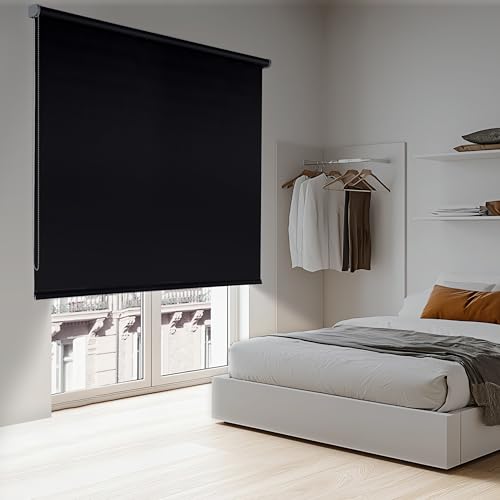 STORESDECO Verdunklungsrollo 250H x 200B cm mit Bohren - Thermo Fenster Rollos für Innen & Außen Schützt vor UV- & Infrarotstrahlen - Kindersicheres Verdunkelungsrollo für Fenster & Türen von STORESDECO