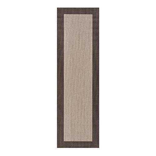 STORESDECO Vinylteppich Deblon, Teppich Wohnzimmer, Küche, Büro, Läufer Dekorative und Waschbarer. Großen Maßen XXL. PVC-Teppich Outdoor Indoor Dunkelbraun, 60 cm x 200 cm von STORESDECO