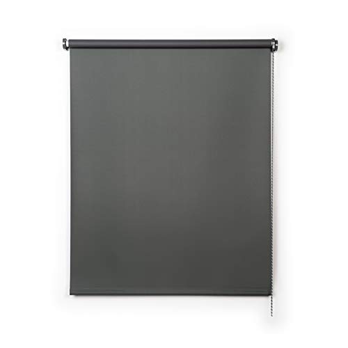Verdunkelungsrollo für Fenster mit Bohren Thermorollo Hitzeschutz Sichtschutz Fensterrollo Ink. Montagematerial Verdunkelung Rollo Blickdicht Verdunklungsrollo STORESDECO Dunkelgrau 160x180 cm (BxH) von STORESDECO