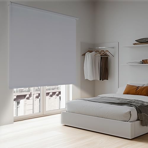 Verdunkelungsrollo für Fenster mit Bohren Thermorollo Hitzeschutz Sichtschutz Fensterrollo Ink. Montagematerial Verdunkelung Rollo Blickdicht Verdunklungsrollo STORESDECO Weiß 120x180 cm (BxH) von STORESDECO