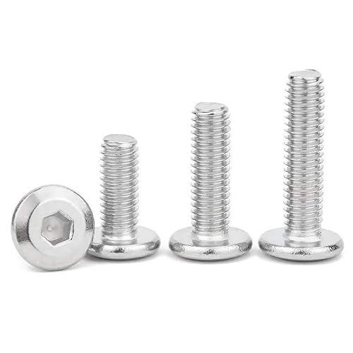 STORKY 10 stücke 304 Edelstahl Große Flache Sechskant Innensechskant Inbusschraube M3 M4 M5 M6 M8 Möbelschraube Verbindungsschraube (Color : 55mm x10pcs, Size : M6) von STORKY