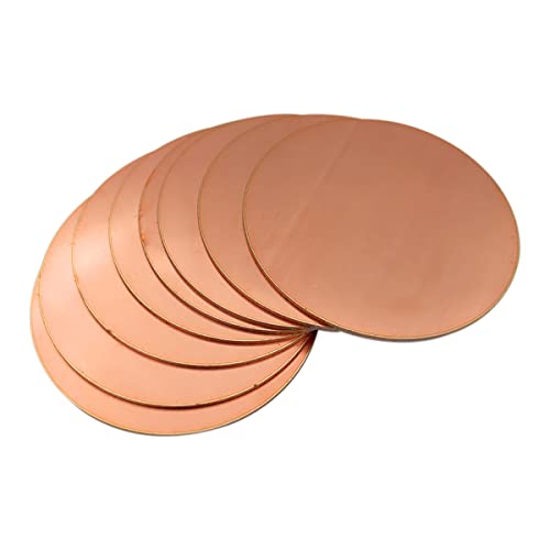 STORKY 3 Stück T2 Kupferscheibe Durchmesser 35 36 37 38 39 40 41 42 43 44 45~49 mm Runde Platte aus reinem Kupfer, kreisförmige Blechdicke 1 mm 2 mm (Color : Thickness 1mm, Size : Diameter 49mm) von STORKY