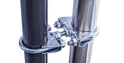 STORM-PROOF - Sonnenschirmhalter für runde Geländer, Schirmstockdurchmesser von 45mm bis 54mm, stabile 2-Punkt-Befestigung komplett aus Stahl von STORM-PROOF