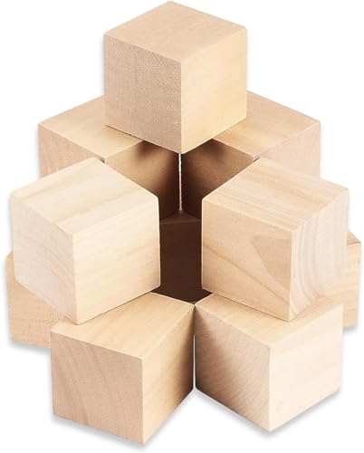 STOUCLA Holz Würfel, 12 Stück, 5cm, Kiefernholz, Bastelwürfel, DIY Basteln Malen Handwerk Dekoration von STOUCLA