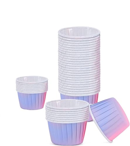 Muffinförmchen Papier, Cupcake Formen Papier, Antihaftbeschichtet Einweg-Backbecher für Muffinform Cupcake (rosa blau-50Pack) von STOUCLA