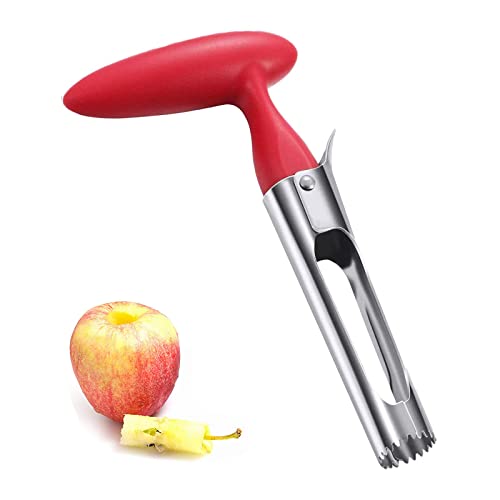 STOUCLA Apfelentkerner,Edelstahl Apple oder PearEntkerner Entferner, Core Entferner Werkzeug für Home & Küche mit scharfer gezackter Klinge Angle Handle(Rot) von STOUCLA