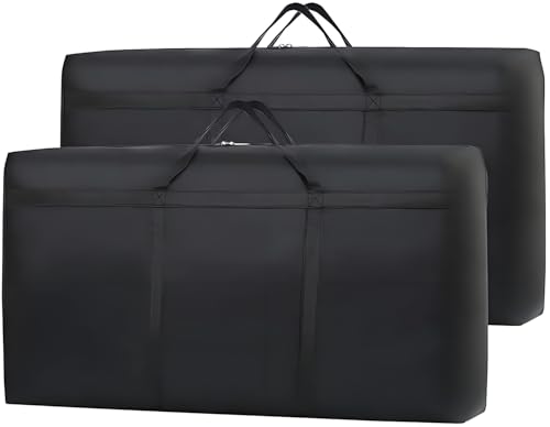 Aufbewahrungstasche, Kleidungsaufbewahrungstaschen Oxford Umzugstaschen Faltbare Mit Handgriff für Kleidung Bettdecke Decken 80 X 45 X 25CM,2 Stück, Schwarz von STOUCLA