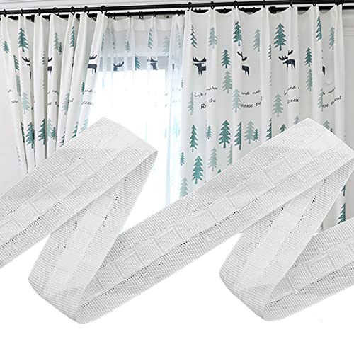 STOUCLA Gardinenband Universalband, Kräuselband für Gardinen, Faltenband Falten,Universalband Falte,Vorhang Überschrift Band,weiß (30 m x 2.5 cm) von STOUCLA