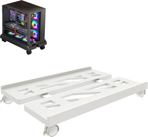STOUCLA mobilen CPU-Ständer, Geeignet für PC-Tower-Computerständer, universellen CPU-Ständer mit Vier Rädern, Computer-Desktop, Farbe ist Weiß. von STOUCLA